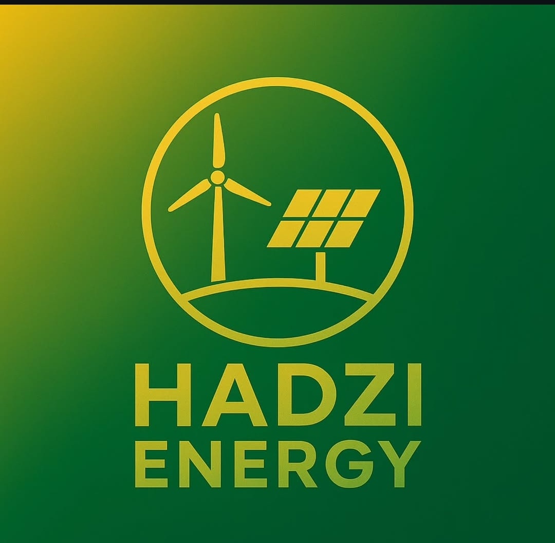 Hadži Energy — logo, vetroturbina i solarni panel